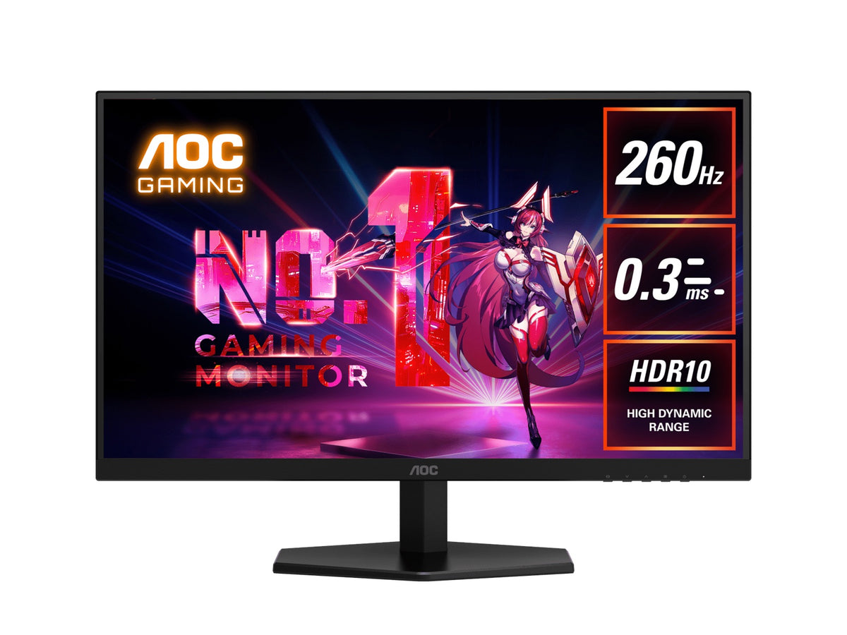 AOC 27" 260Hz Gaming Monitor : Fast IPS panel, 2560×1440 @ 260Hz, 0.3ms MPRT, 120% sRGB, 98.5% DCI-P3, 300 nits, DP & HDMI, tilt stand - Image 1