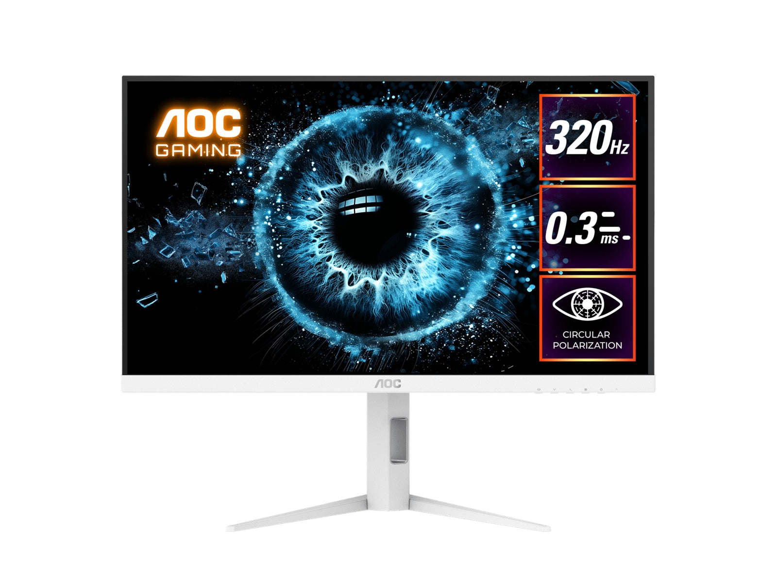 AOC 27" Fast IPS Q27G4SL/WS: 2560×1440 @ 320Hz, 1ms GtG, 350 nits, HDR 450 nits, sRGB 125%, DP 1.4, HDMI 2.1, ergonomic stand, VESA 100mm - Image 1