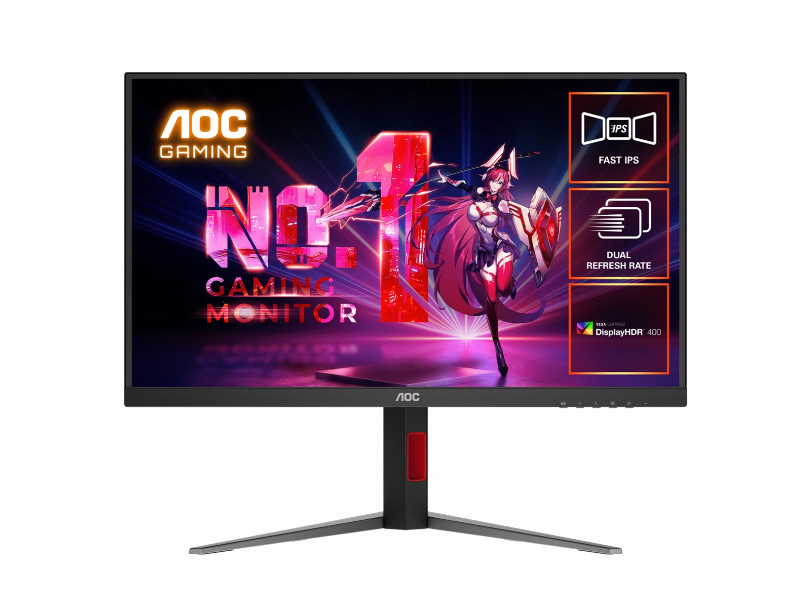 AOC 27" Fast IPS U27G4: 3840×2160@160Hz, 1920 × 1080 @ 320Hz, 0.5ms MPRT, HDR, sRGB 127%, DCI-P3 99%, HDMI 2.1, DP 1.4, ergonomic stand, VESA 100mm - Image 1