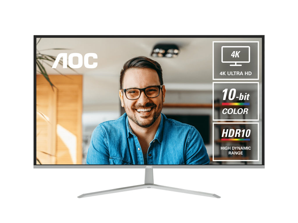 AOC 31.5" 4K Monitor – UHD 3840×2160 @60Hz, VA panel, 4ms GtG, 124% sRGB, DP 1.4, HDMI 2.0, 1.07B colors, Delta E<2, tilt adjustable (LS) - Image 4