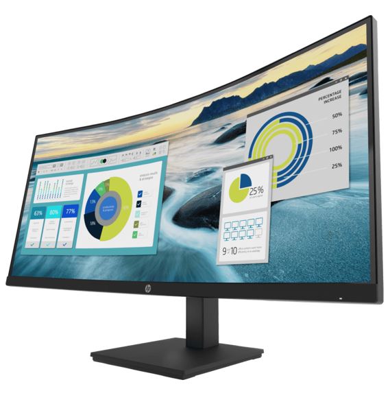 HP P34hc G4 34" WQHD 4K CURVED 21:9 3440x1440 Height Adjust Tilt USB-C (65W PD) DP HDMI Speakers USB 3yrs wty - Image 2