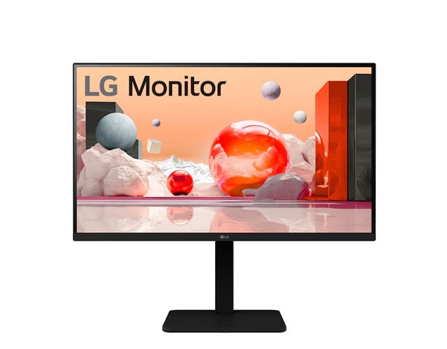 LG 27” Full HD IPS Monitor – 1920×1080, 100 Hz, built‑in power & speakers, versatile stand (tilt/height/swivel/pivot), Reader Mode & Flicker Safe
