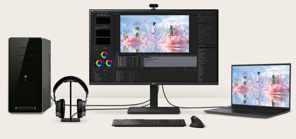 LG 27" Full HD IPS 100Hz Monitor, 1920x1080, Built-in Power&Speaker, USB-C 65W PD, Reader Mode, Flicker Safe, Versatile Stand Tilt/Height/Swivel/Pivot - Image 1