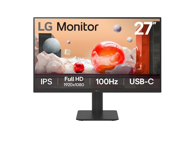 LG 27” IPS Full HD 100Hz Monitor, 1920x1080, 3-side Virtually Borderless Design, USB-C 65W PD,  NTSC 72%, Height&Tilt Adjustable Stand - Image 5