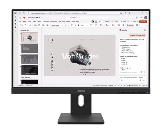 LENOVO ThinkVision E22-40 21.5-22" FHD IPS Monitor 1920x1080 100Hz 16:9 Anti-Glare Height Adjustable Tilt Swivel Pivot VGA DP HDMI VESA 3yr wty Black - Image 1