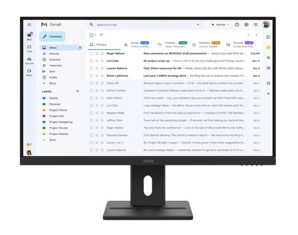 LENOVO ThinkVision E27-40 27" FHD IPS Monitor 1920x1080 16:9 4ms 100Hz Anti-glare Tilt Swivel Pivot Height Adjust VGA DP HDMI VESA 3yr WTY Black - Image 5