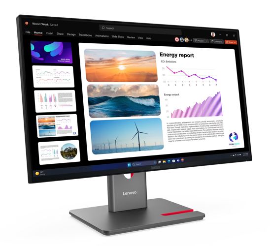 LENOVO ThinkVision P24Q-40 23.8"/24" QHD USB-C Docking Monitor 2K 2560x1440 16:9 IPS Height Adjustable Tilt Swivel Pivot DP HDMI USB-C Hub VESA - Image 2