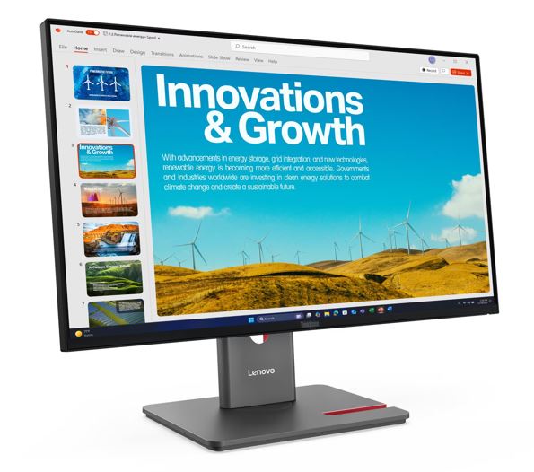 LENOVO ThinkVision P24qd-40 23.8"/24" QHD IPS Monitor 2K 2560x1440 16:9 Height Adjustable Tilt Swivel Pivot HDMI USB-C DP1.4 4xUSB3.2 Hub LAN 3yr - Image 2