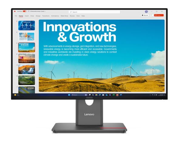 LENOVO ThinkVision P24qd-40 23.8"/24" QHD IPS Monitor 2K 2560x1440 16:9 Height Adjustable Tilt Swivel Pivot HDMI USB-C DP1.4 4xUSB3.2 Hub LAN 3yr - Image 1