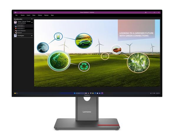 LENOVO ThinkVision P27Q-40 27" 120Hz QHD IPS Monitor 2K 2560x1440 16:9 4ms Height Adjustable Tilt Pivot Swivel HDMI DP USB hub VESA Tiny Support 3yr - Image 1