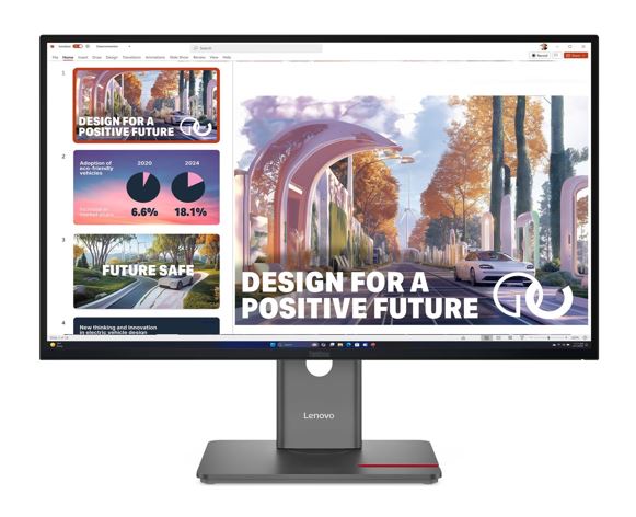 LENOVO ThinkVision P27QD-40 27" QHD Monitor IPS 2560x1440 16:9 Height Adjustable Tilt Swivel Pivot Daisy Chain 140W PD DP HDMI USB-C Hub LAN VESA - Image 1