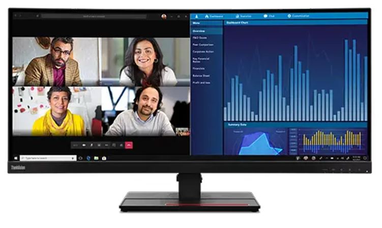 LENOVO ThinkVision P34W-20 34" 60Hz QHD IPS Monitor 4K 3440x1440 21:09 4ms Height Adjustable Tilt Swivel 100W PD HDMI DP LAN USB Speakers VESA 3yrs - Image 5