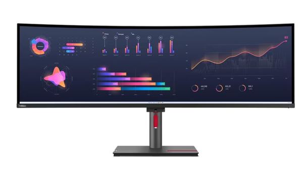 LENOVO ThinkVision P49W-30 49" Dual QHD Curve Monitor IPS 5120x1440 32:9 Height Adjustable Tilt Swivel DP HDMI TBT4 USB-C Hub USB-B LAN Audio VESA 3yr - Image 1