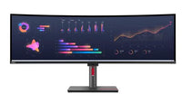 LENOVO ThinkVision P49W-30 49" Dual QHD Curve Monitor IPS 5K 5120x2160 21:9 Height Adjustable Tilt Swivel DP HDMI TBT4 USB-C Hub USB-B LAN Audio VESA - Image 1