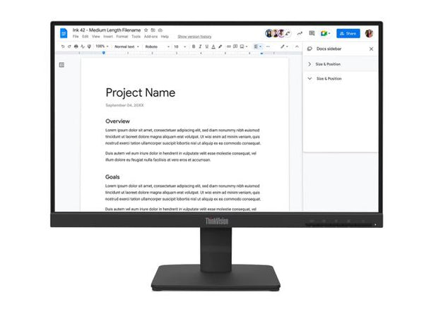 LENOVO ThinkVision S22-4E 21.5" FHD IPS Monitor 1920x1080 100Hz 16:9 4ms Anti-Glare Titl VGA HDMI VESA 3yr wty Black