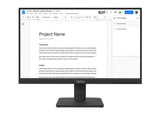 LENOVO ThinkVision S22-4E 21.5" FHD IPS Monitor 1920x1080 100Hz 16:9 4ms Anti-Glare Titl VGA HDMI VESA 3yr wty Black - Image 1