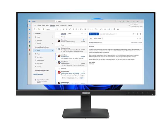 LENOVO ThinkVision S24-4E 23.8"/24" FHD IPS Monitor 1920x1080 16:9 4ms 100Hz Anti-glare Tilt VGA HDMI Tilt VESA 3yr WTY Black ~63DEKAR3AU - Image 5