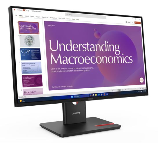 LENOVO ThinkVision T24D-40 23.8"/24" 120Hz FHD IPS Monitor USB-C Dock 100W DP Height Adjust Tilt Swivel Pivot HDMI DP LAN 4xUSB VESA ~62cdgar6au - Image 2