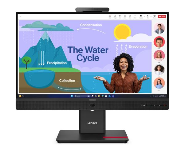 LENOVO ThinkVision T24D-4V 23.8"/24" FHD IPS Monitor 1920x1080 16:9 Height Adjustable Tilt Swivel Pivot DP HDMI USB-C hub LAN Hub Webcam Speaker - Image 1