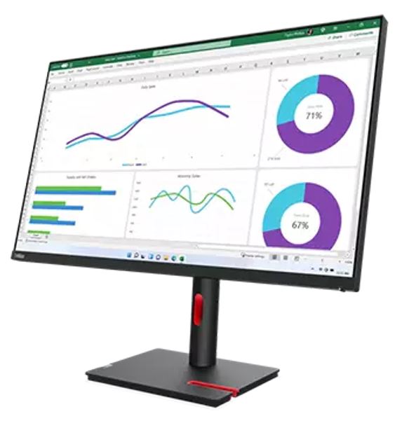 LENOVO ThinkVision T32H-30 31.5"/32" 60Hz QHD Monitor 2K 2560x1440 16:9 4ms IPS Height Adjustable Tilt Pivot Swivel HDMI DP USB-C RJ45 90W PD VESA 3y - Image 2