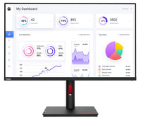 LENOVO ThinkVision T32p-30 31.5"/32" UHD Monitor IPS 4K 3840x2160 16:9 Height Adjustable Tilt Swivel Pivot DP HDMI USB-C Hub 90W PD RJ45 4xUSB3 VESA - Image 1