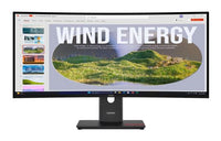 LENOVO ThinkVision T34WD-40 34" 120Hz WQHD Monitor 1500R Curve 4K 3440x1440 21:9 Height Adjustable Tilt Swivel USB-C Dock 100W PD DP HDMI LAN 3xUSB-A - Image 5