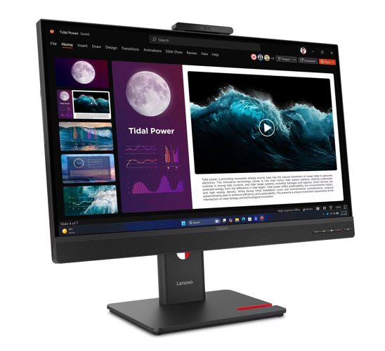 LENOVO ThinkCentre Tiny-in-One 27" 40-120Hz QHD Monitor 2560x1440 16:9 4ms IPS Height Adjust Tilt Swivel Pivot HDMI DP USB3.2 Webcam Mic VESA 3YR - Image 2