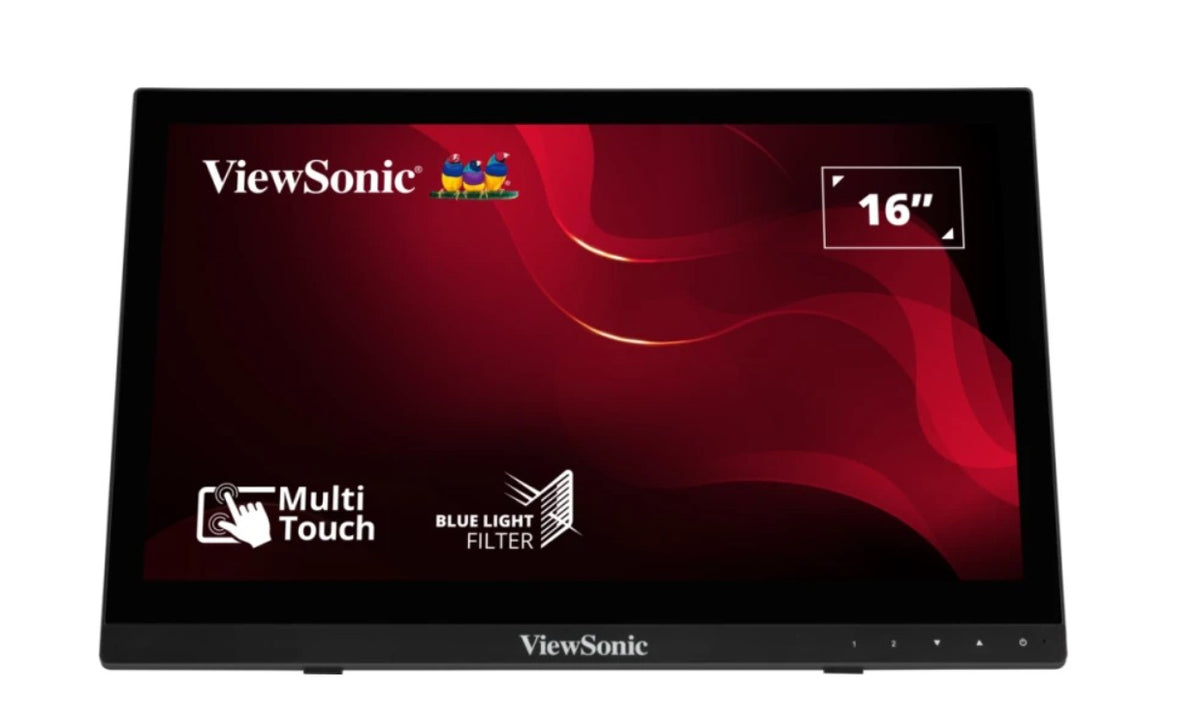 ViewSonic TD1630-3 16" 10 Point Projected Capactitive Touch, HDMI and VGA, Dual Speakers, Durable, Scratch Resistant, VESA 75, Monitor. KIOSK - Image 1