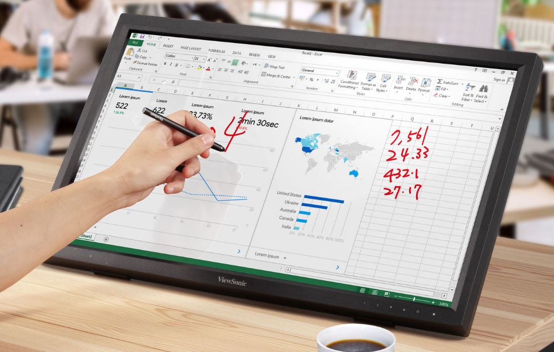 ViewSonic 24” TD2423 IR 10 Point Touch Advanced Ergonomics, Magnetic Pen Holder, 40 degrees Tilt, 7H Hardness VESA 100, Glove, Multi OS Touch Monitor - Image 4