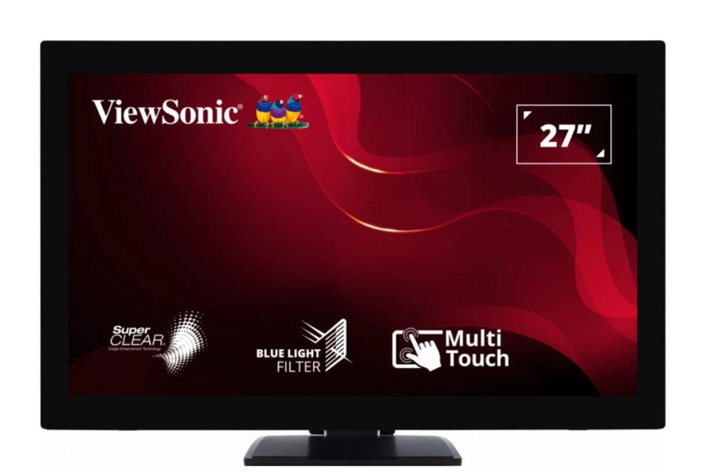 ViewSonic 27" TD2760 10-point Touch Screen, RS232 Serial Port, Advance Ergonomic Tilt or flat. Supports Winodws, Chrom, Linux, Android, Monitor, - Image 1