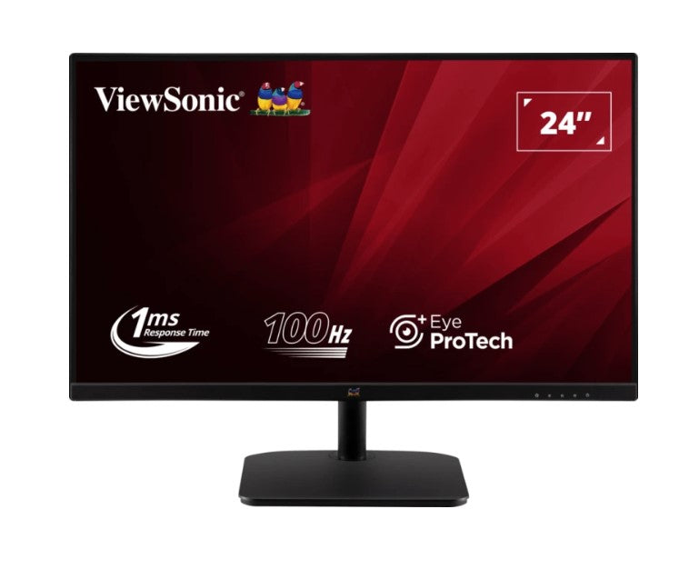 ViewSonic 24” Office Ultra Thin FHD IPS, 100Hz, 1ms MPRT, HDMI, VGA, 2×2W Speakers, 178°/178°, Frameless Design, Low Blue Light, Flicker‑Free. 3YARW - Image 1