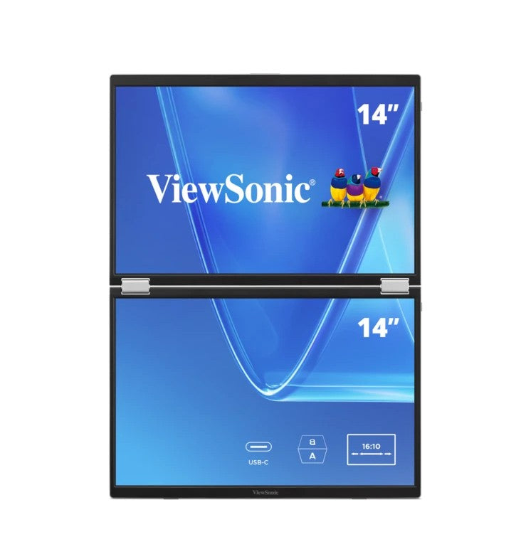 ViewSonic 14" Dual Screen WUXGA Portable Monitor with USB-C and Protective Sleeve | VG1457 - Image 2