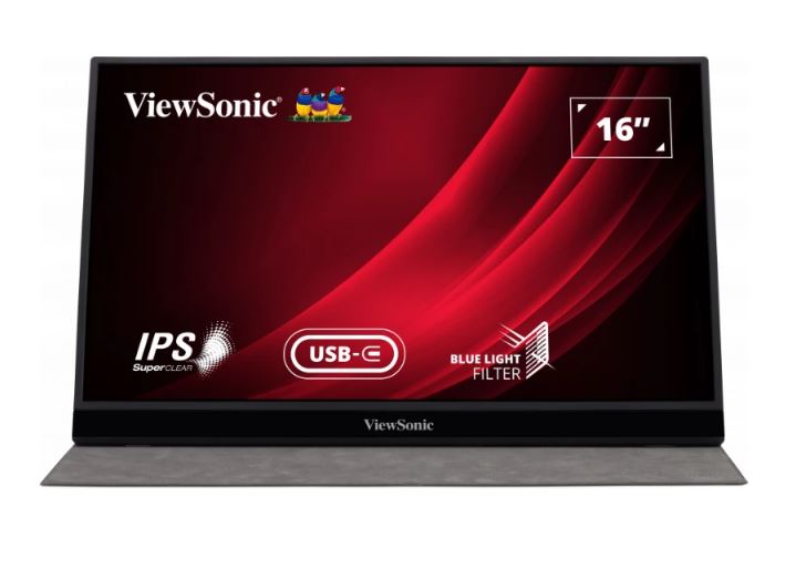 ViewSonic 16" VG1655 2x USB-C, IPS FHD, 3.5mm Audio, mHDMI x1, Business, Durable Laptop Desktop Extension, 2x Speakers, 1kg Ultra Portable Monitor - Image 2