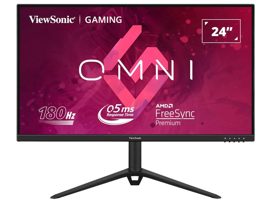 ViewSonic 24" FHD IPS Gaming, 180Hz, 0.5ms MPRT, HDR10, FreeSync Premium, AdaptiveSync, ClearMR, HDMI×2, DP, 2×2W Speakers. 3YARW