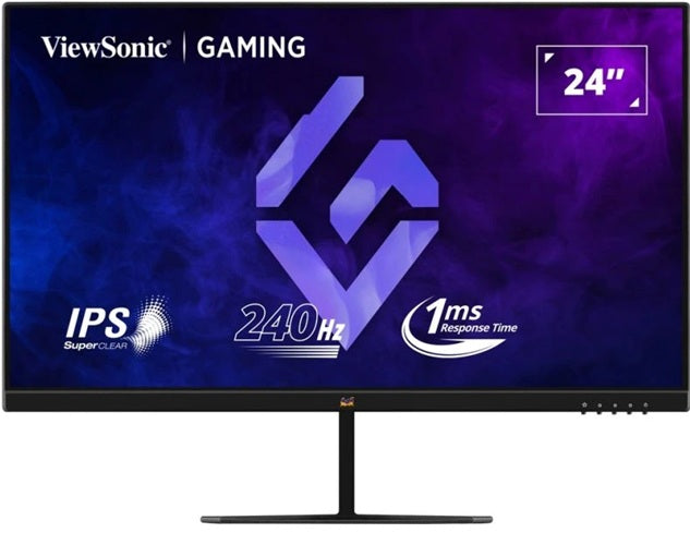 ViewSonic 24" FHD IPS 240Hz, 1ms MPRT, FreeSync & G‑Sync Compatible, HDR10, HDMI/DP Gaming Monitor,3YARW - Image 1