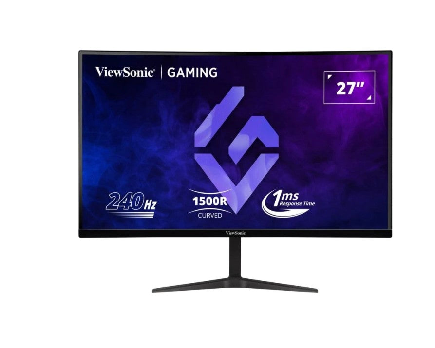 ViewSonic 27" FHD VA 1500R Curve, 240Hz, 1ms MPRT, FreeSync Premium, 250 Nits, 4000:1, HDMI×2, DP, 2×2W Speakers. 3YARW