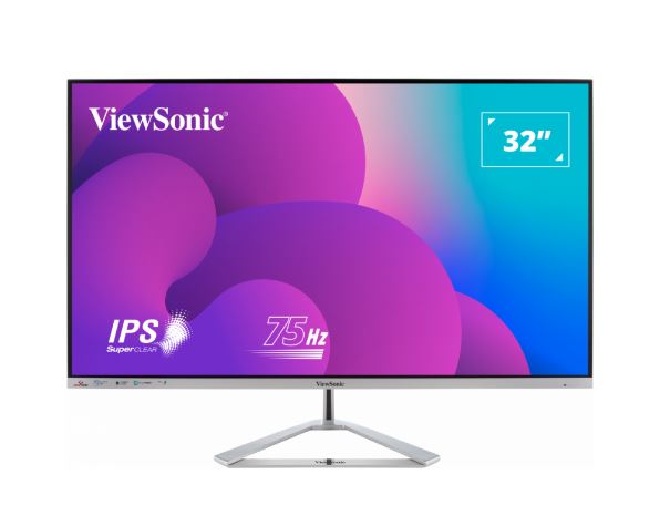 ViewSonic 32” Office Professional Stylish Elegant & Ultra Thin bezel, SuperClear IPS  4ms, FHD,HDMI,DP,VGA,Speakers,Low Energy 26w,V100,Monitor,3YARW - Image 1