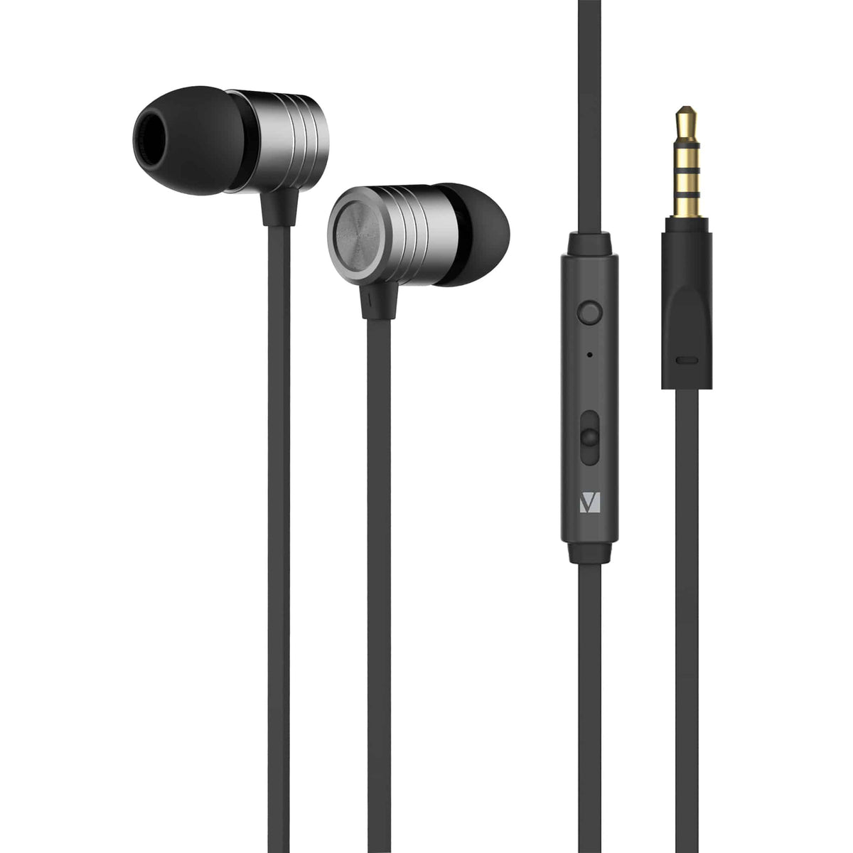 Verbatim In-Ear Earphones with Mic & Volume Control - Space Grey 3.5mm Audio - Image 2