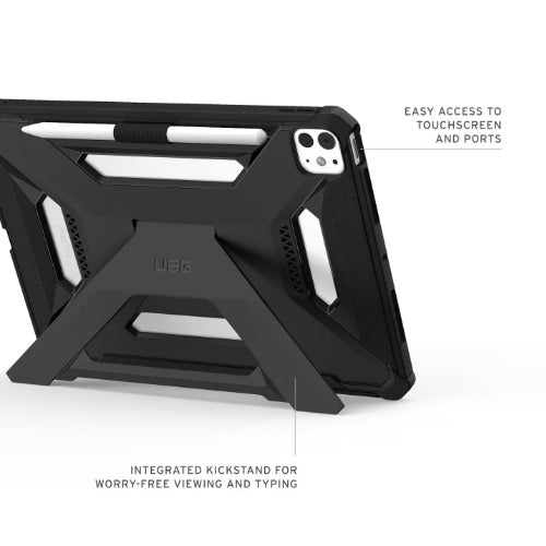 UAG Scout Plus Apple iPad Pro (11") (5th Gen) Case - Black (124491113131), Slim, Soft-Touch, Built-in kickstand, Pencil Holder, 1 Year Warranty - Image 4