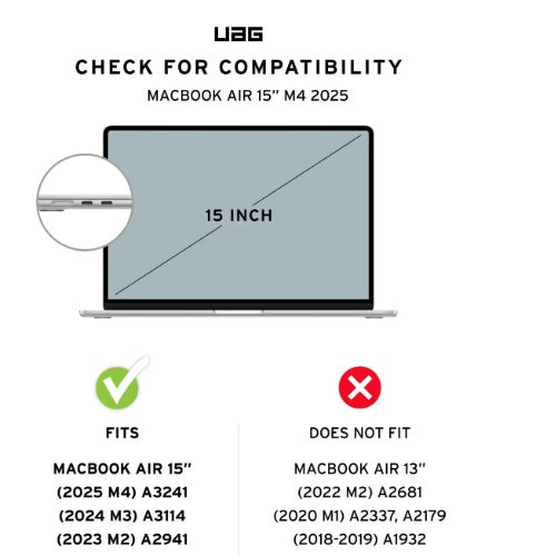 UAG Essential Armor Apple MacBook Air (15") (M5/M4/M3/M2) (5th/4th/3rd/2nd Gen) Case - Ice (134010114343), Sleek, Lightweight, 1 Year Warranty - Image 3