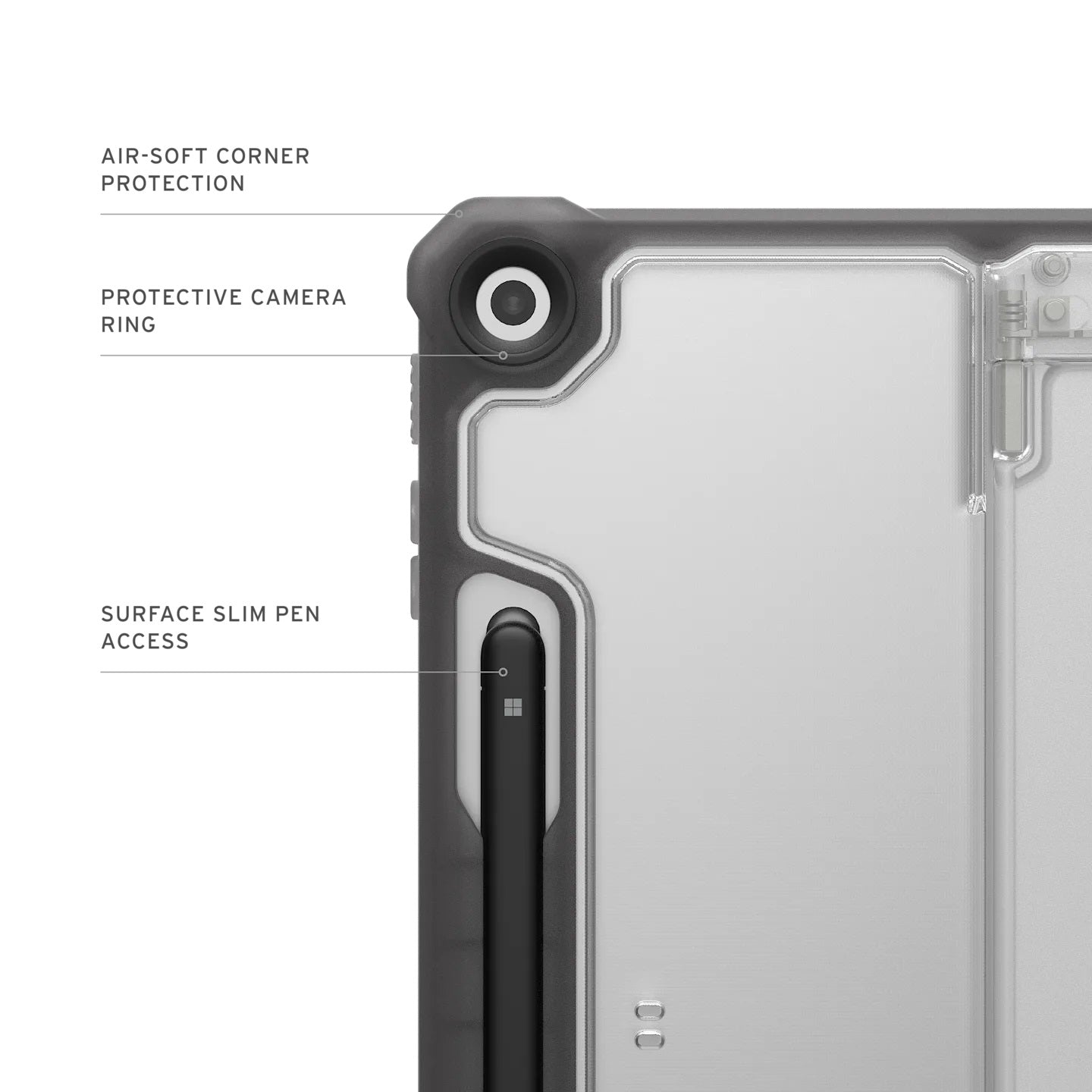 UAG Plyo Microsoft Surface Pro (12") (1st Edition) Rugged Case - Ice/Ash (324021114331), Built-in Kickstand, Surface Slim Pen Holder, 10-Year Warranty - Image 4