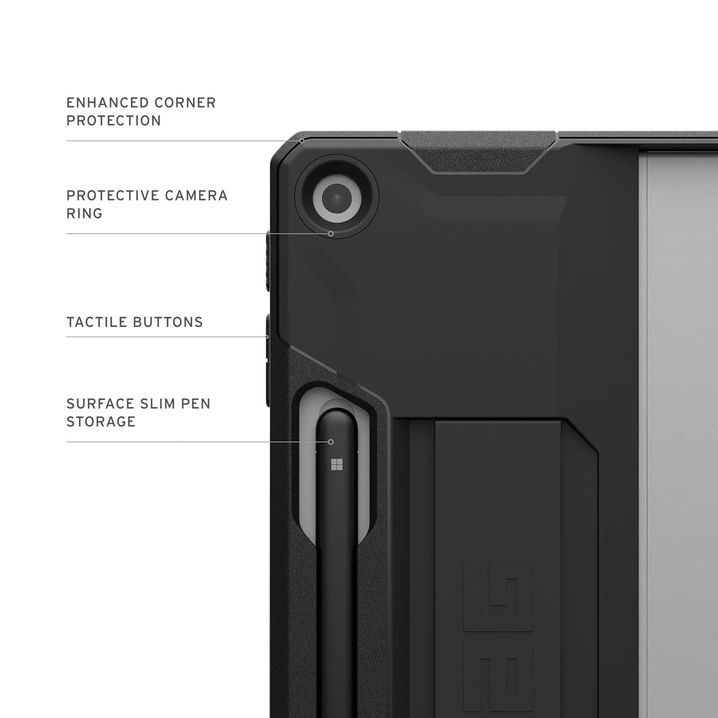 UAG Scout Microsoft Surface Pro (12") (1st Edition) Rugged Case - Black (324022114040), DROP+ Military Standard, Armor shell, 10 Years Warranty - Image 4