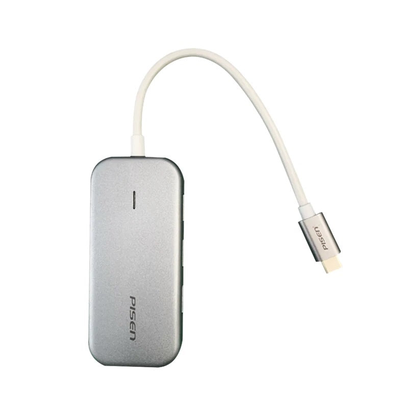 Pisen 6-in-1 Multi-Port USB-C Multi-functional Docking Station - Grey, 3x USB-A (3.0), 1x VGA, 1x HDMI, 1x RJ-45, 2 Years Warranty - Image 2