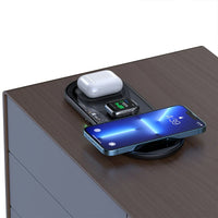 Pisen 3-in-1 Wireless Charging Station - Black, Supports Qi-2 Outputs (15W) , Supports Universal Type-C, Multi-Protection System, 2 Years Warranty - Image 4