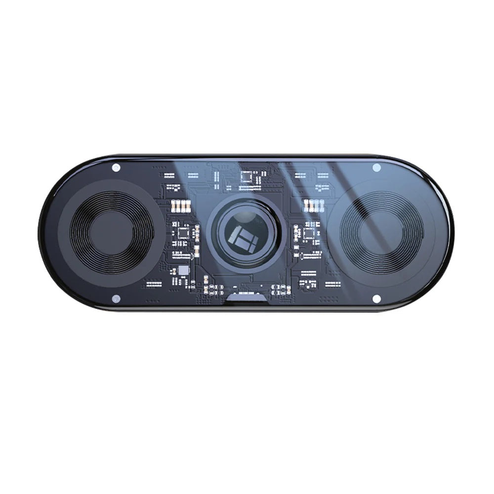 Pisen 3-in-1 Wireless Charging Station Transparent FYD-C33 - Black, Support Simultaneous Charging, Type-C Universal Interface, Ultra-thin, Sleek - Image 2