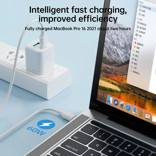 Pisen Mr White USB-C to USB-C PD 60W Cable (1M) White - 60W/3A, 2-in-1 Sync & Charge, SR bend-resistant,Reversible USB-C Connector, 2 Years Warranty - Image 3