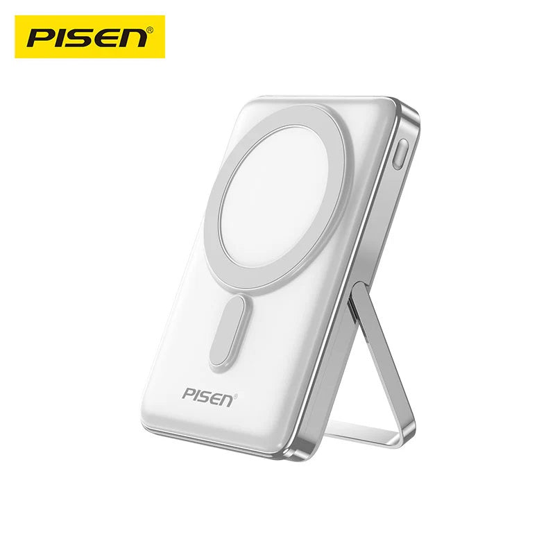 Pisen 30W CCC-Certified 10K (10000mAh) Wireless Power Bank with Holder - 15W Wireless, LED Display, PD QC 3.0 Fast Charge, 2 Years Warranty - Image 1
