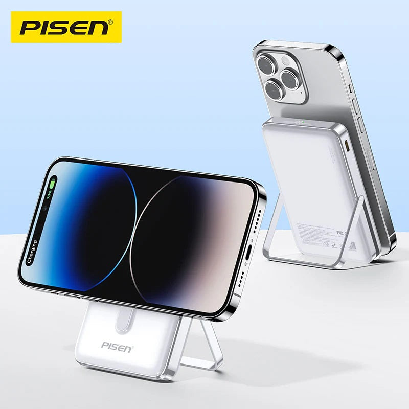 Pisen 30W CCC-Certified 10K (10000mAh) Wireless Power Bank with Holder - 15W Wireless, LED Display, PD QC 3.0 Fast Charge, 2 Years Warranty - Image 2