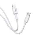 Pisen Mr White Lightning to USB-C PD Fast Charge Cable (2M) White - 3A, Support Data Sync, Durable, Easy to insert, Apple iPhone,iPad,MacBook - Image 1