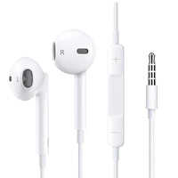 USP Pisen Half-in-Ear 3.5mm Earphones - White,Ergonomic Design,HD Call Microphone,5 Years Warranty - Image 1